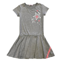 Dívčí šaty - KUGO K646, šedý melír Barva: Světlá šedá