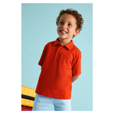 Dětská bavlněná polokošile Mayoral červená barva, 3109