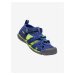 Modré dětské outdoorové sandály s koženými detaily Keen Seacamp II CNX