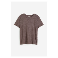 H & M - Lněné tričko - hnědá