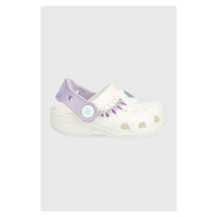 Dětské pantofle Crocs Frozen bílá barva