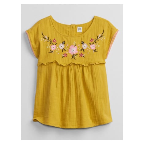 Žlutá holčičí košile embed woven top GAP