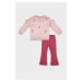 DEFACTO Baby Girl Floral Printed Sweatshirt Ribbed Camisole Tights Bottom Top Set