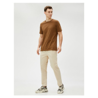 Koton Chino Trousers Elastic Waist, Pocket Detailed.