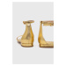 Kožené sandály Lauren Ralph Lauren 802900075001 dámské, zlatá barva