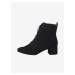 Černé kotníkové boty na podpatku v semišové úpravě Tamaris