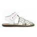 Sandále marni contrasting printed logo laserated leather fisherman sandals white