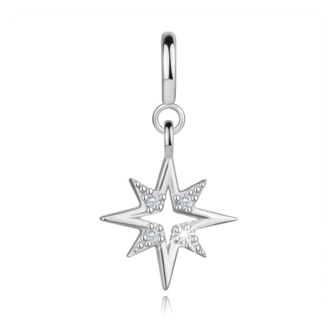 Přívěsek na náramek z bílého zlata 585 - hvězda s čirými zirkony, odnímatelný Šperky eshop