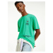Tommy Jeans pánské zelené triko LABEL MIX