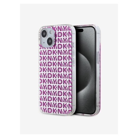 PC/TPU Repeat Pattern Zadní Kryt pro iPhone 15 Pink DKNY