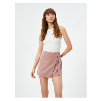 Koton Mini Shorts Skirt Modal Blend Belt Detailed