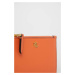 Kožená peněženka Lauren Ralph Lauren oranžová barva