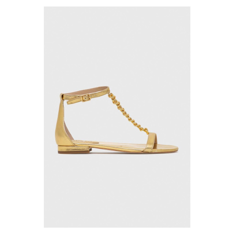 Kožené sandály Lauren Ralph Lauren 802900075001 dámské, zlatá barva