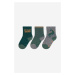 H & M - Protiskluzové ponožky 3 kusy - zelená