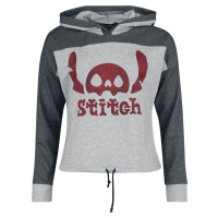 Lilo & Stitch Skeleton Stitch Dámská mikina s kapucí tmavě šedá / světle šedá