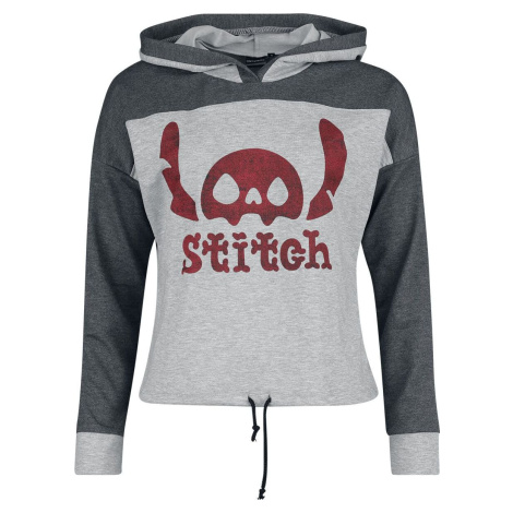 Lilo & Stitch Skeleton Stitch Dámská mikina s kapucí tmavě šedá / světle šedá