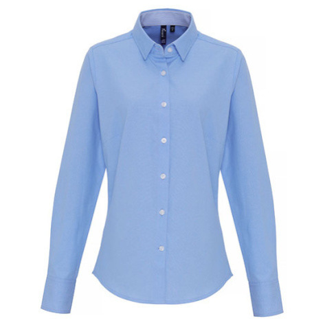 Premier Workwear Dámská košile oxford s dlouhým rukávem PR338 Oxford Blue -ca. Pantone 7453