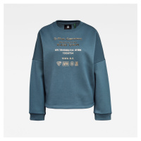 G-STAR Sweatshirt - Graphic text relaxed r sw wmn l\s steel blue