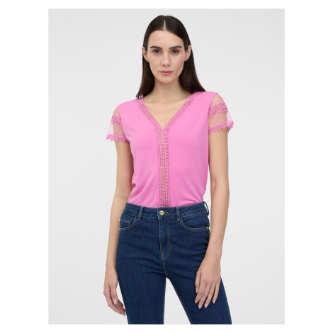 Orsay Růžové dámské tričko s krátkým rukávem - Dámské
