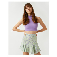 Koton Floral Patterned Skirt Mini Flowy