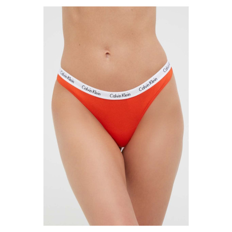 Tanga Calvin Klein Underwear 5-pack oranžová barva, 000QD3585E