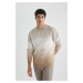 DEFACTO Relax Fit Patterned Crew Neck Knitwear Sweater