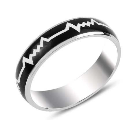 OLIVIE Pánský stříbrný prsten TLUKOT SRDCE 5695