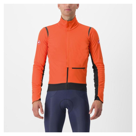 CASTELLI Cyklistická zateplená bunda - ALPHA DOPPIO RoS - oranžová