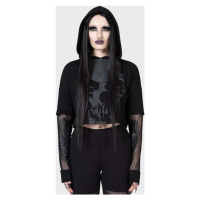 KIHILIST by KILLSTAR Chilled Bone Crop Hoodie Dámská mikina s kapucí černá