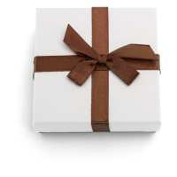 Beneto Bílá dárková krabička s hnědou stužkou KP9-9