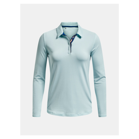 Světle modré dámské polo tričko Under Armour UA Zinger MicroStripe LSPolo