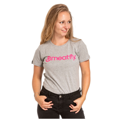 Meatfly dámské tričko Ladies MF Logo Grey Heather | Šedá