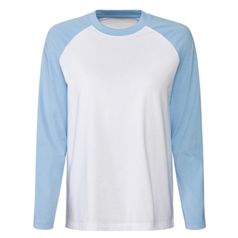 esmara® Dámské triko s dlouhými rukávy (modrá/bílá)