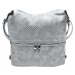 Velký světle šedý kabelko-batoh 2v1 s praktickou kapsou Lilly