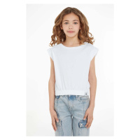 Dětský bavlněný top Calvin Klein Jeans bílá barva