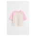 H & M - Cropped tričko z bavlněného žerzeje - růžová