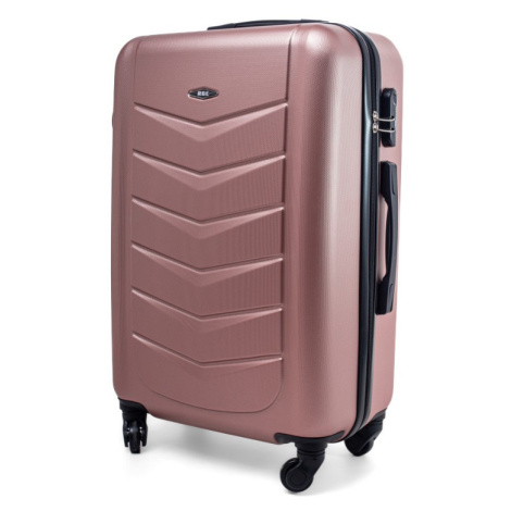 Rogal Zlato-růžový elegantní odolný kufr na kolečkách "Armor" - M (35l), L (65l), XL (100l)