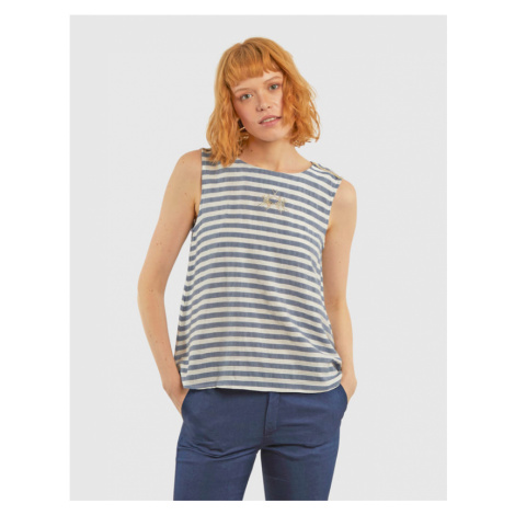 Košile La Martina Woman Striped Lurex Blouse - Modrá