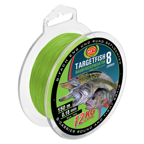 Wft splétaná šňůra targetfish 8 chartreuse 150 m zelená - 0,22 mm - 20 kg