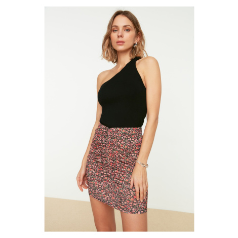 Trendyol Multicolored Floral Mini Knitted Skirt