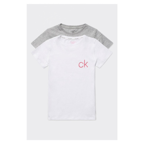 PRO DĚTI! Calvin Klein 2 balení triček GIRLS - šedá, bílá