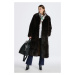 KABÁT GANT LONG SHEARLING COAT hnědá