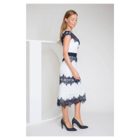 Deni Cler Milano Dress T-Dw-3250-0M-40-16-1 White/Navy Blue