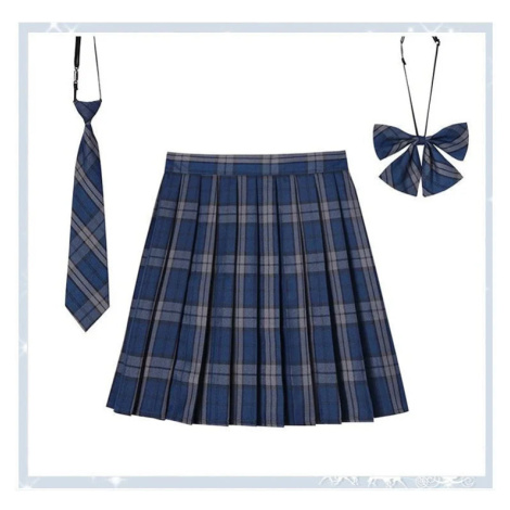 Dámská kostkovaná sukně s kravatou a mašlí