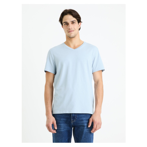 Světle modré pánské basic tričko Celio Neuniv