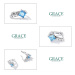 GRACE Silver Jewellery Stříbrné náušnice se zirkony Elisa, stříbro 925/1000 E-BSE631/82 Modrá