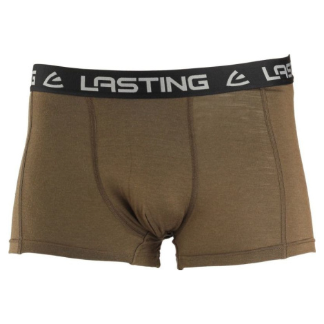 Pánské merino boxerky LASTING Noro hnědá