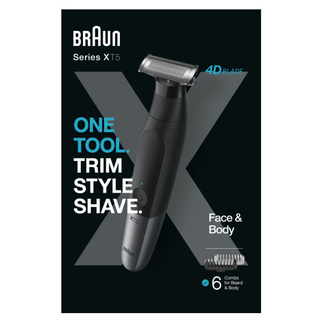 Braun Series X, Zastřihovač vousů a holicí strojek na tělo pro vousy i úpravu těla, XT5200 Braun Büffel