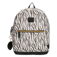 Beagles Černo-bílý kožený školní batoh „Tiger“