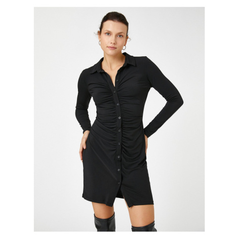 Koton Shirt Dress Draped Slim Fit